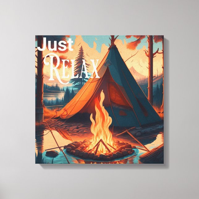 Luta dig tillbaka | Camping tema  | Digital konst Canvastryck (Framsida)
