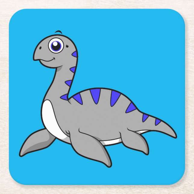 Luta en Loch Ness Monster. Underlägg Papper Kvadrat (Framsidan)