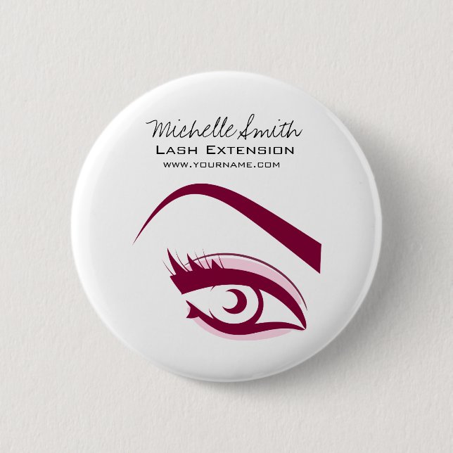 Lutade lash-tilläggsikon för lila Öga Knapp (Framsida)