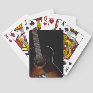 Lutande akustisk gitarr spelkort
