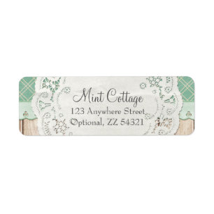 Lutande Cottage Chic Knapaduk Landreturadress Returadress Etikett