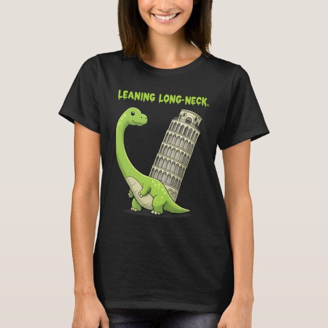 Lutande långhalsad söt Brachiosaurus & Lutande tor T Shirt (Framsida)