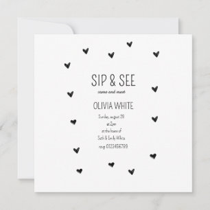 Lutande och se baby shower Minimalistisk baby show Spara Datumet