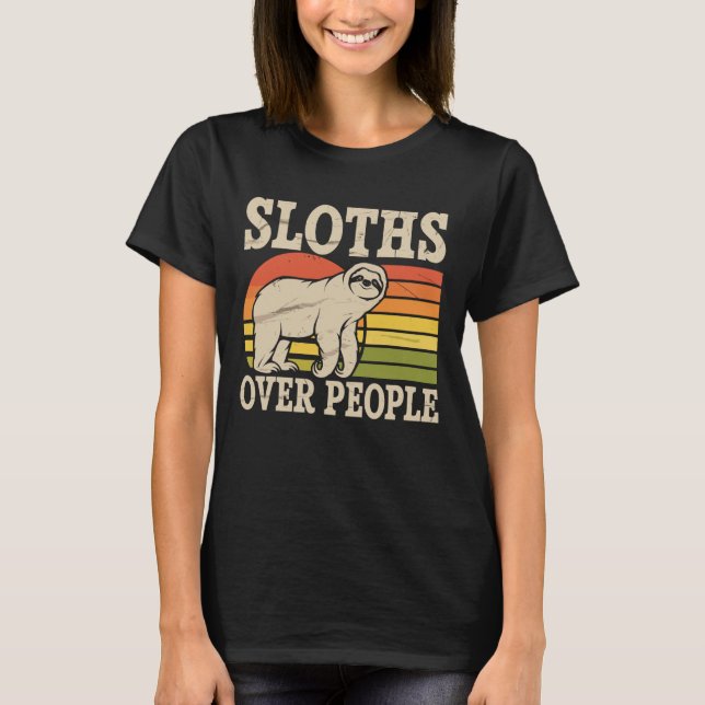 Lutande över människor Rolig lat djur T Shirt (Framsida)