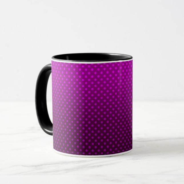 Lutande prickgradient lila svarta färger mörkt try mugg (Framsida vänster)