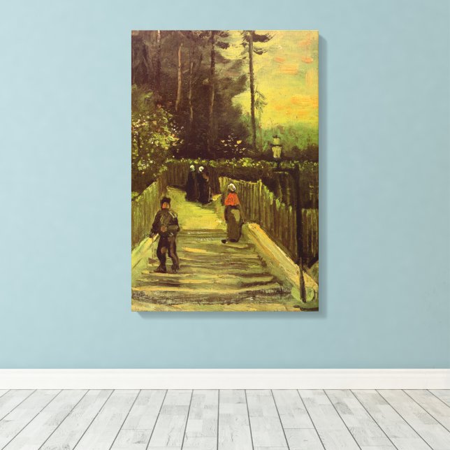 Lutande stig i Montmartre av Vincent van Gogh Canvastryck (Insitu (trägolv))