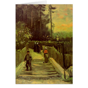 Lutande stig i Montmartre av Vincent van Gogh Hälsningskort