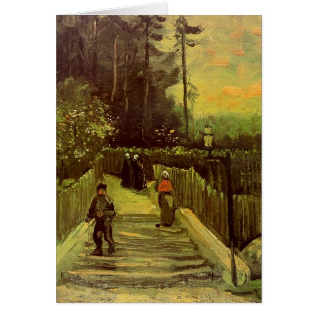Lutande stig i Montmartre av Vincent van Gogh Hälsningskort (Framsidan)