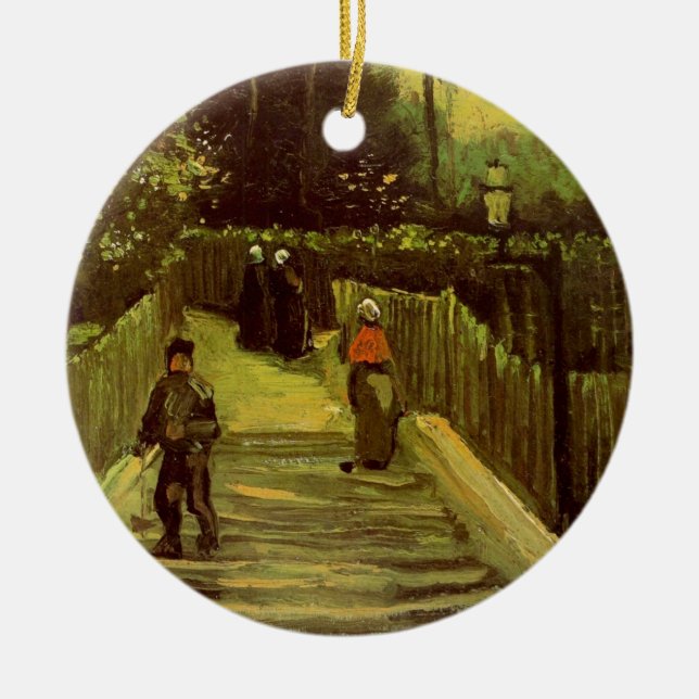 Lutande stig i Montmartre av Vincent van Gogh Julgransprydnad Keramik (Framsidan)