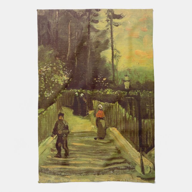 Lutande stig i Montmartre av Vincent van Gogh Kökshandduk (Vertikal)