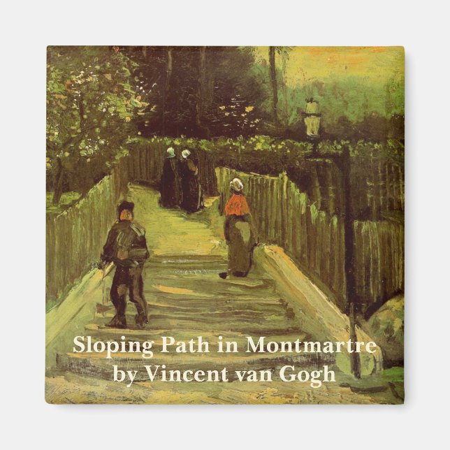 Lutande stig i Montmartre av Vincent van Gogh Magnet (Framsidan)