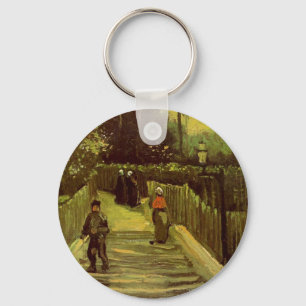 Lutande stig i Montmartre av Vincent van Gogh Nyckelring