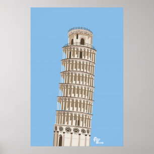 Lutande torn av den Pisa affischen Poster