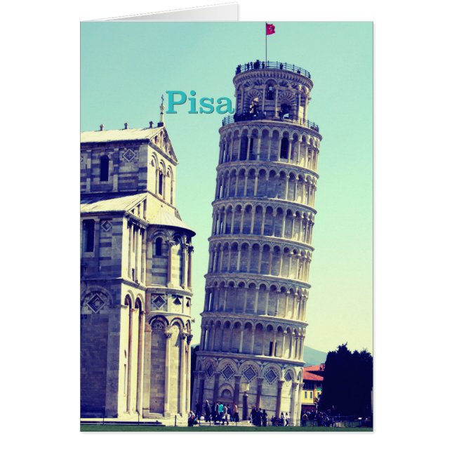 Lutande torn av Pisa Hälsningskort (Framsidan)