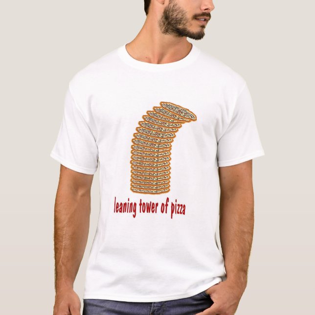 lutande torn av pizza t-shirt (Framsida)