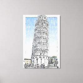 Lutande tornet i Pisa Canvastryck