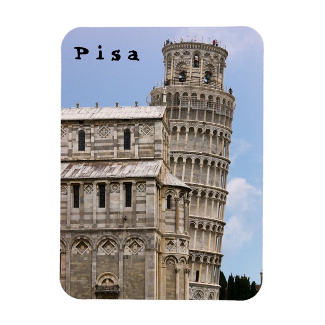 Lutande tornet i Pisa och katedralen - Pisa, Itali Magnet (Vertikal)