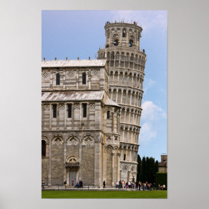 Lutande tornet i Pisa och katedralen - Pisa, Itali Poster