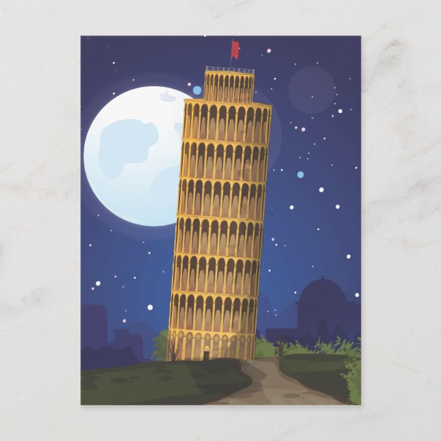 Lutande tornet i Pisa Vykort (Framsida)