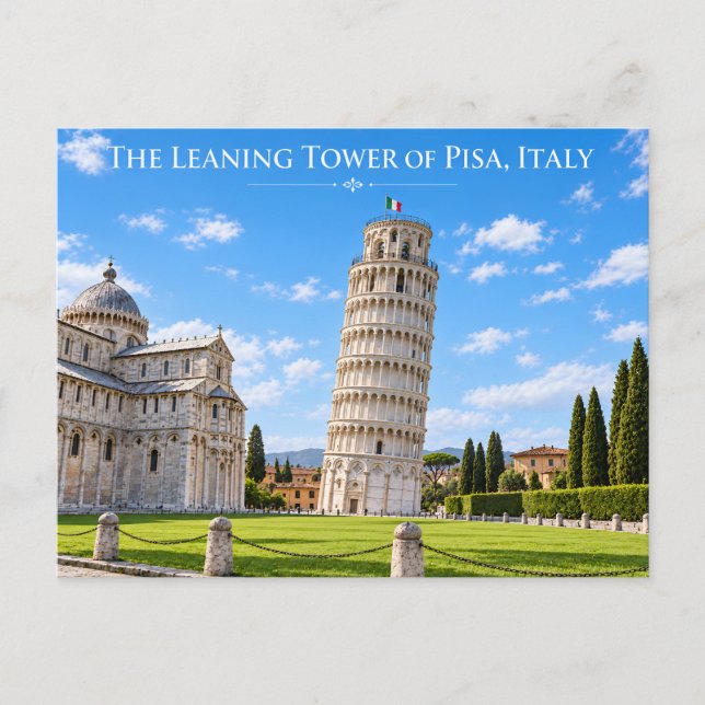 Lutande Tornet Pisa Italien Souvenir Kort (Framsida)