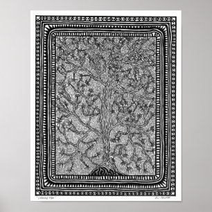 Lutande trädaffisch poster