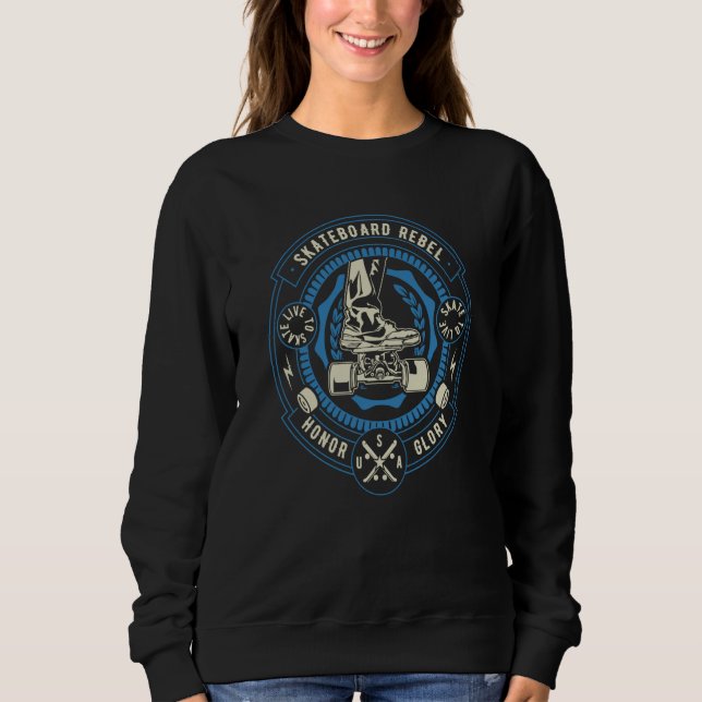 Lutarrebell för Skateboarder Retro 6 T Shirt (Framsida)