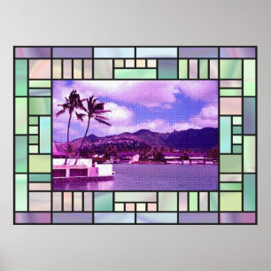 Lutat glas liggande Poster