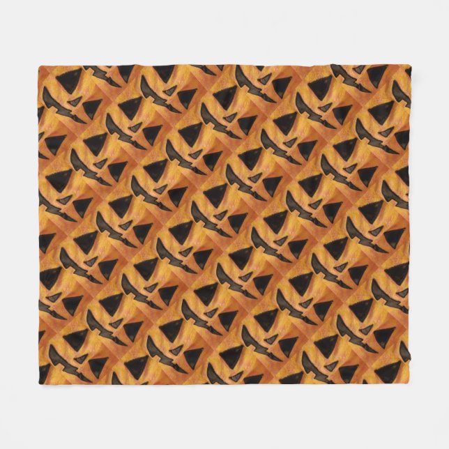 Lutat log Jack-O-Lanternor Fleece Blanket (Framsidan (Horisontell))