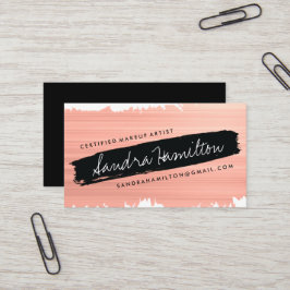 Lutat rosa och svart för M.U.A. borstar slår Visitkort