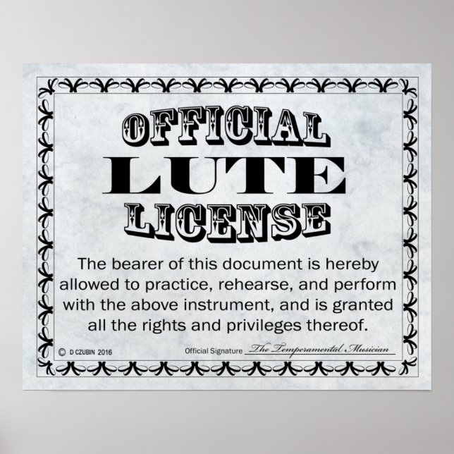 Lute Licence Poster (Framsidan)