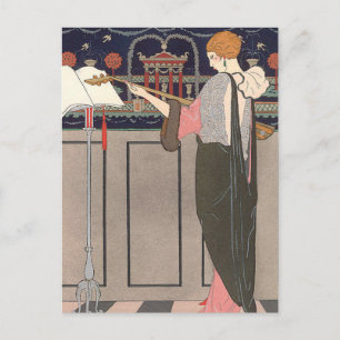 Lute Player av George Barbier Vykort