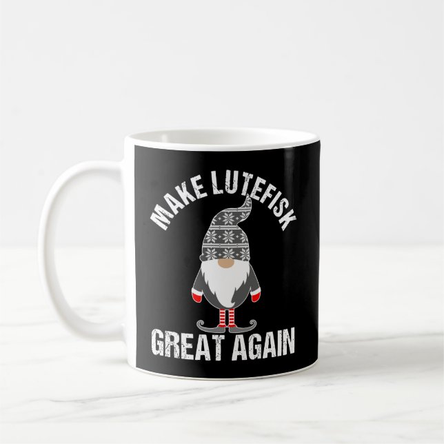 Lutefisk Gör Lutefisk Underbar igen Tomte Gno Kaffemugg (Vänster)