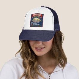Lutefisk Loyalty Club Trucker Hat Navy and White Keps