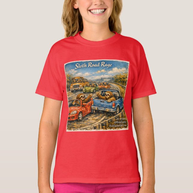 Lutfärds Väg Ilska – Rockwell‑Inspirerad Akvarellb T Shirt (Framsida)