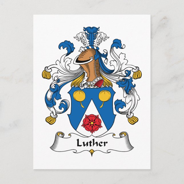 Luther Family Crest Vykort (Framsida)
