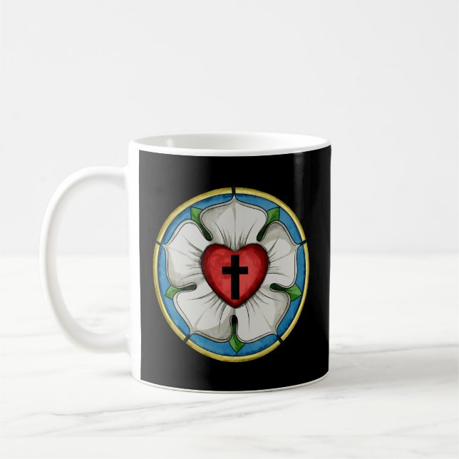 Luther Ro Seal Lutheran Symbol Christian Kor Kaffemugg (Vänster)