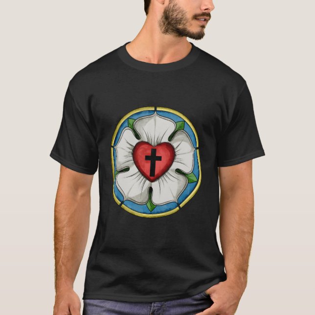 Luther Ro Seal Lutheran Symbol Christian Kor T Shirt (Framsida)