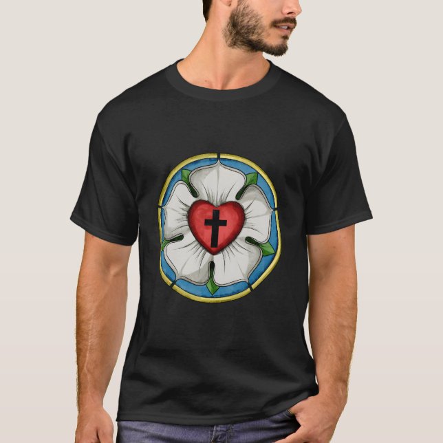 Luther Ro Seal Lutheran Symbol Christian Kor T Shirt (Framsida)