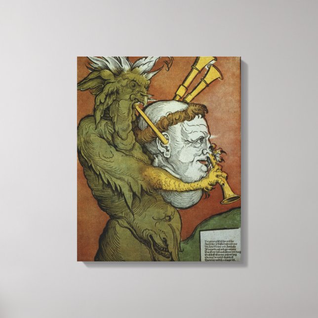 Luther som Djävulen Bagpipes, c.1535 Canvastryck (Framsida)