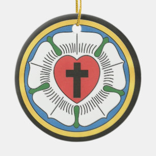 Lutheranen förseglar julgransprydnad keramik