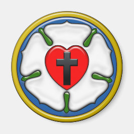 Lutherros med präglad look magnet