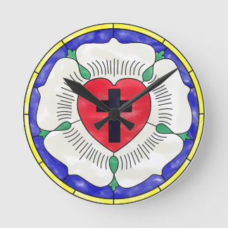 Lutherrosen Glasväggsklocka Rund Klocka