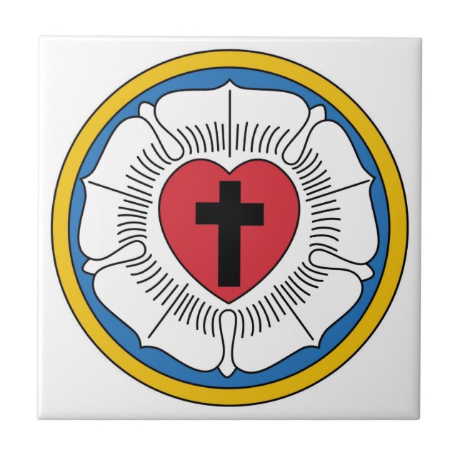 Luthers förseglar belägger med tegel kakelplatta (Framsidan)