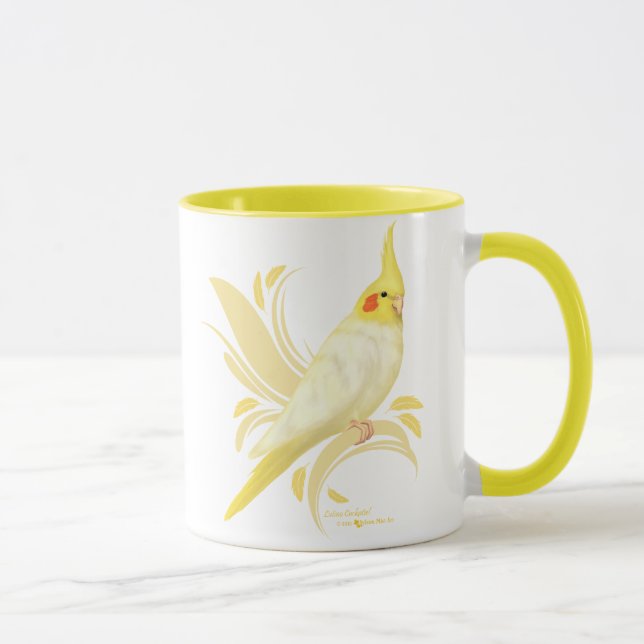 Lutino Cockatiel Mugg (Höger)