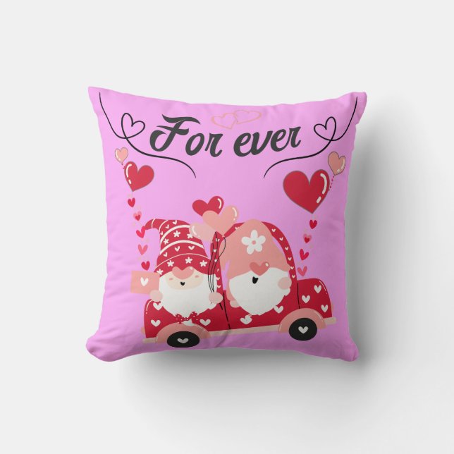 Lutins Amoureux For Ever 4 message d'amour rose Kudde (Framsida)