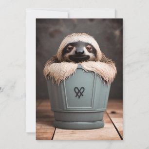 Lutning av nyttigt Bathroom Decor Wall Art Sloth Julkort
