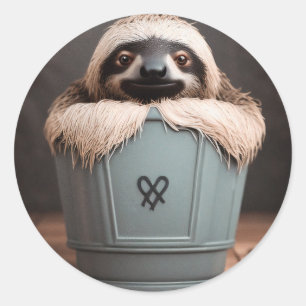Lutning av nyttigt Bathroom Decor Wall Art Sloth Runt Klistermärke