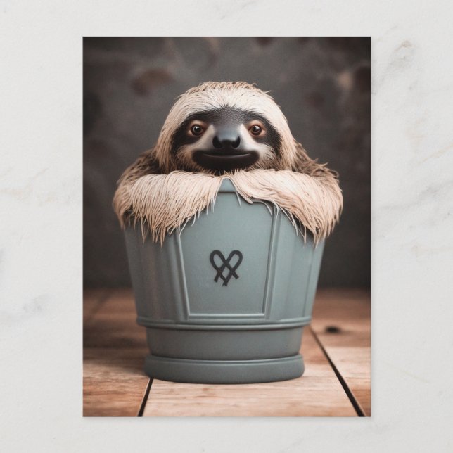 Lutning av nyttigt Bathroom Decor Wall Art Sloth Vykort (Framsida)
