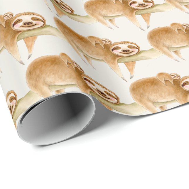 Lutning av stollig och söt baby-färgning presentpapper (Rullad Hörn)