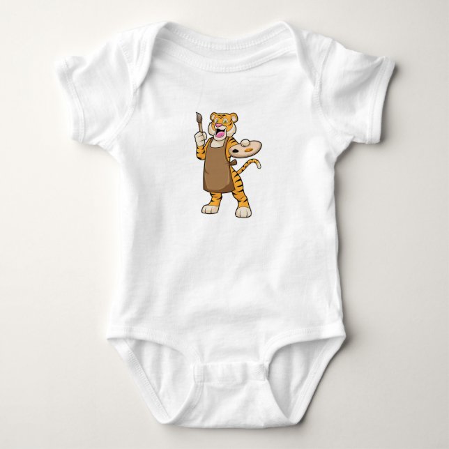 Lutning vid målning med färg och pensel t shirt (Framsida)